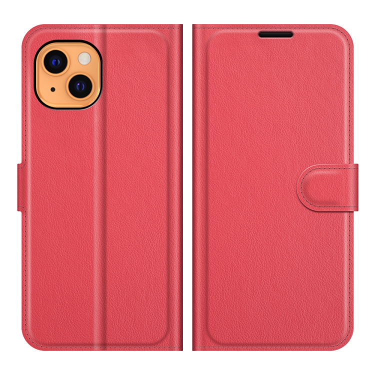 For iPhone 13 mini  Litchi Texture Horizontal Flip Protective Case with Holder & Card Slots & Wallet(Red)