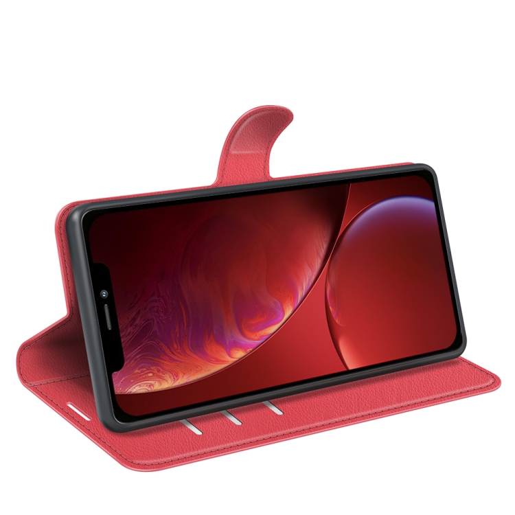 For iPhone 13 mini  Litchi Texture Horizontal Flip Protective Case with Holder & Card Slots & Wallet(Red)
