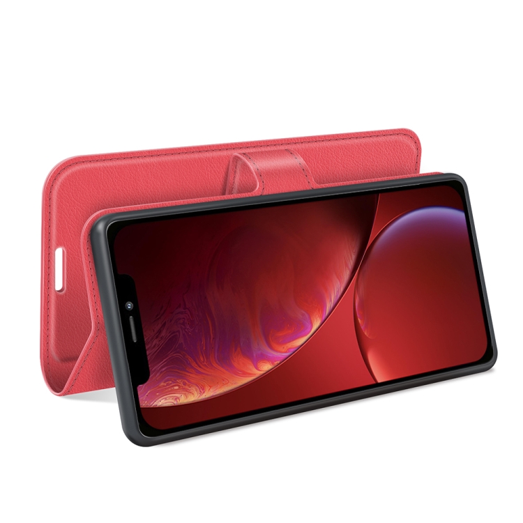 For iPhone 13 mini  Litchi Texture Horizontal Flip Protective Case with Holder & Card Slots & Wallet(Red)