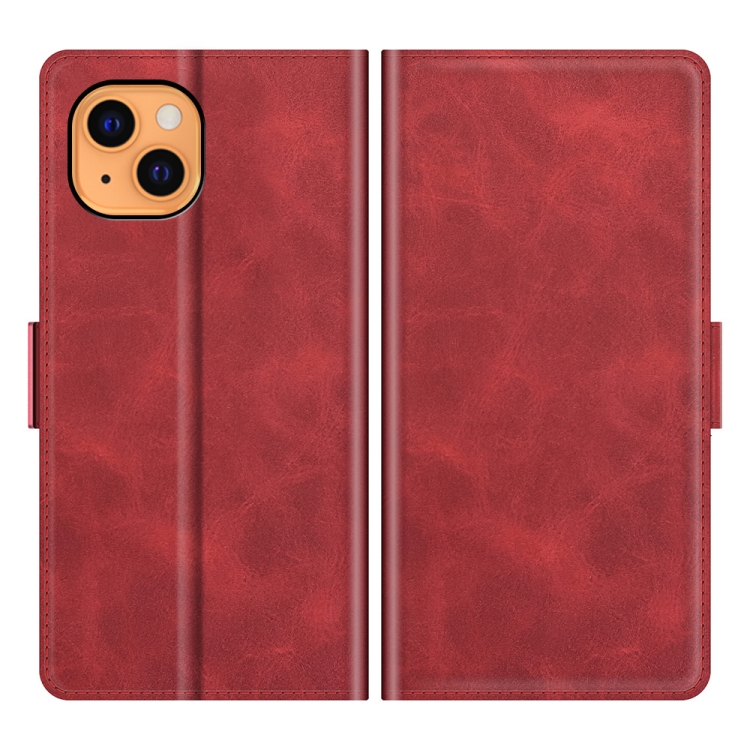 For iPhone 13 mini Dual-side Magnetic Buckle Horizontal Flip Leather Case with Holder & Card Slots & Wallet (Red) For iPhone 13 mini Dual-side Magnetic Buckle Horizontal Flip Leather Case with Holder & Card Slots & Wallet (Red)