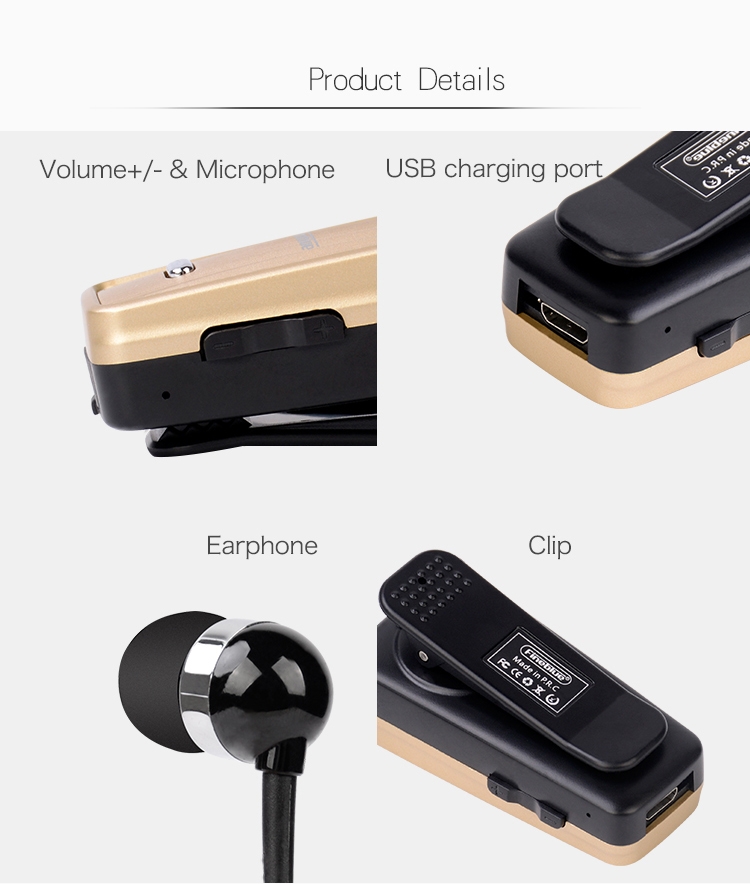 Fineblue F980 CSR4.1 Retractable Cable Caller Vibration Reminder Anti-theft Bluetooth Headset Fineblue F980 CSR4.1 Retractable Cable Caller Vibration Reminder Anti-theft Bluetooth Headset