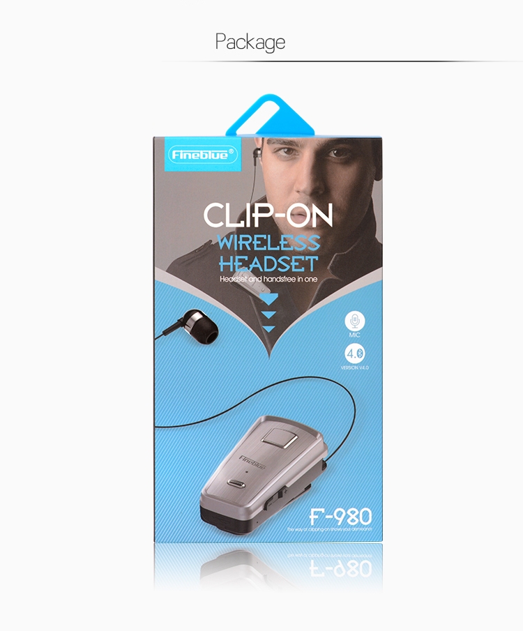 Fineblue F980 CSR4.1 Retractable Cable Caller Vibration Reminder Anti-theft Bluetooth Headset Fineblue F980 CSR4.1 Retractable Cable Caller Vibration Reminder Anti-theft Bluetooth Headset