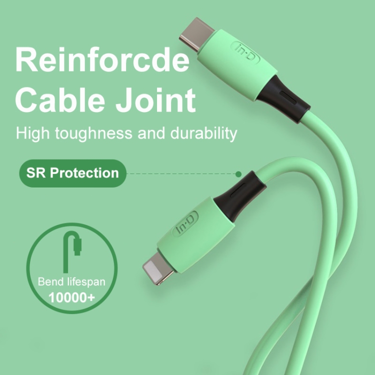 ENKAY Hat-Prince ENK-CB209 PD 20W 3A Type-C to 8 Pin Silicone Data Sync Fast Charging Cable, Cable Length: 1.2m(Green) ENKAY Hat-Prince ENK-CB209 PD 20W 3A Type-C to 8 Pin Silicone Data Sync Fast Charging Cable, Cable Length: 1.2m(Green)