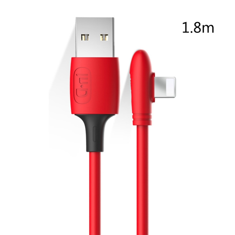 ENKAY Hat-Prince ENK-CB211 2.4A USB to 8 Pin 90 Degree Elbow Silicone Data Sync Fast Charging Cable, Cable Length: 1.8m(Red) ENKAY Hat-Prince ENK-CB211 2.4A USB to 8 Pin 90 Degree Elbow Silicone Data Sync Fast Charging Cable, Cable Length: 1.8m(Red)