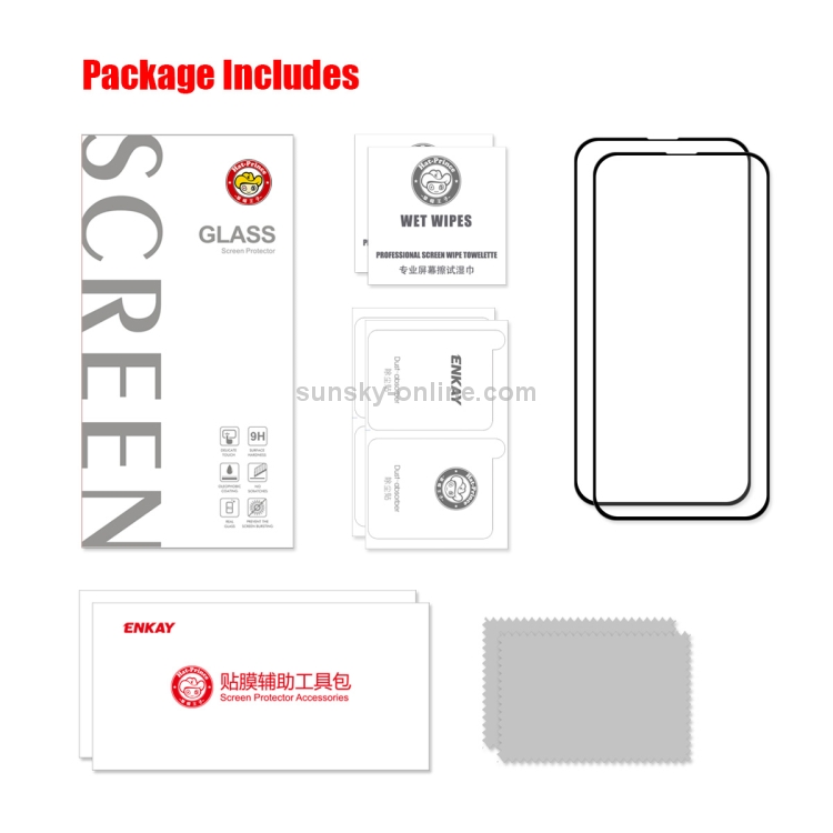For iPhone 13 mini 2pcs ENKAY Hat-Prince Full Glue 0.26mm 9H 2.5D Tempered Glass Screen Protector Full Coverage Film For iPhone 13 mini 2pcs ENKAY Hat-Prince Full Glue 0.26mm 9H 2.5D Tempered Glass Screen Protector Full Coverage Film