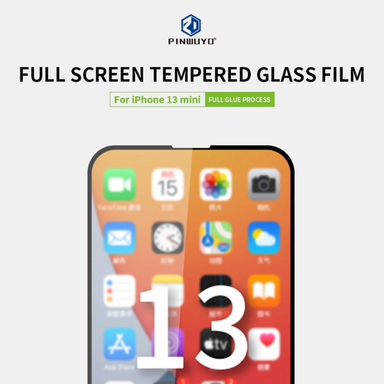 For iPhone 13 mini PINWUYO 9H 2.5D Full Screen Tempered Glass Film (Black)