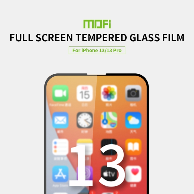 For iPhone 13 / 13 Pro MOFI 9H 2.5D Full Screen Tempered Glass Film(Black) For iPhone 13 / 13 Pro MOFI 9H 2.5D Full Screen Tempered Glass Film(Black)