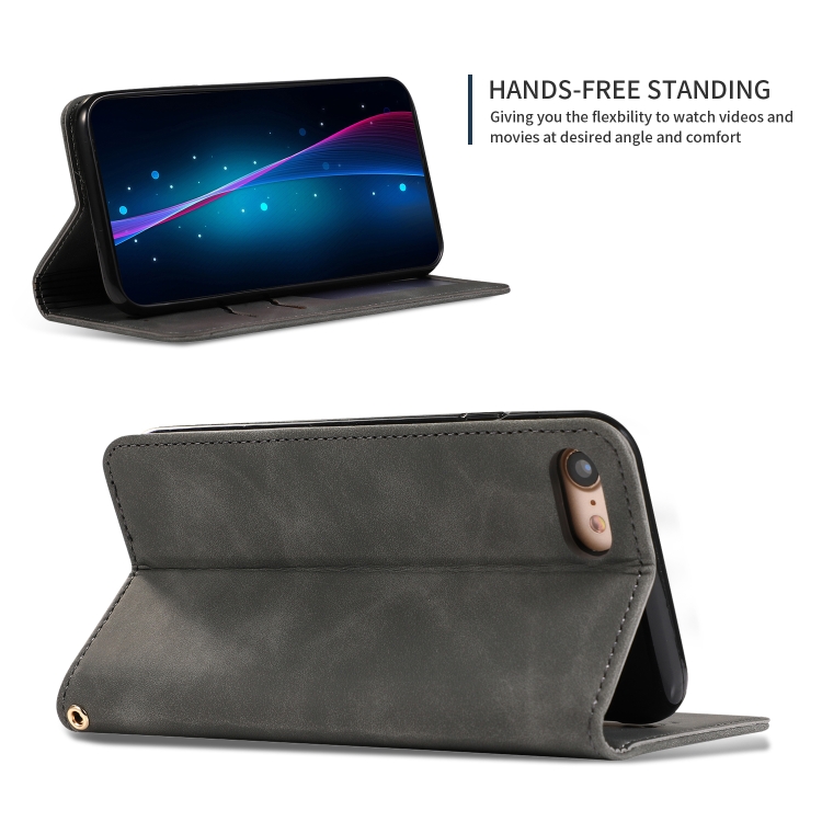 For iPhone SE 2022 / SE 2020 / 8 / 7 Retro Skin Feel Business Magnetic Horizontal Flip Leather Case(Dark Gray) For iPhone SE 2022 / SE 2020 / 8 / 7 Retro Skin Feel Business Magnetic Horizontal Flip Leather Case(Dark Gray)