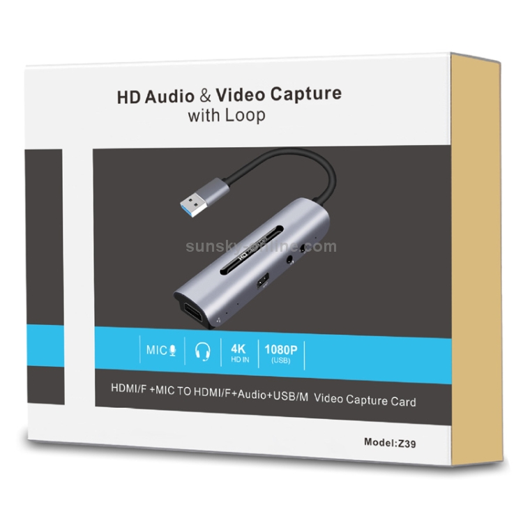 Z39 HDMI / F + Micrófono HDMI / F + Audio + Tarjeta de captura USB 4K, soporte Windows Android Linux y MacOS, etc. - 5