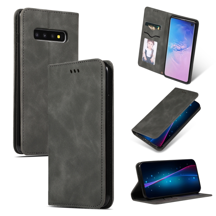 Retro Skin Feel Business Magnetic Horizontal Flip Leather Case for Samsung Galaxy S10(Dark Gray) Retro Skin Feel Business Magnetic Horizontal Flip Leather Case for Samsung Galaxy S10(Dark Gray)