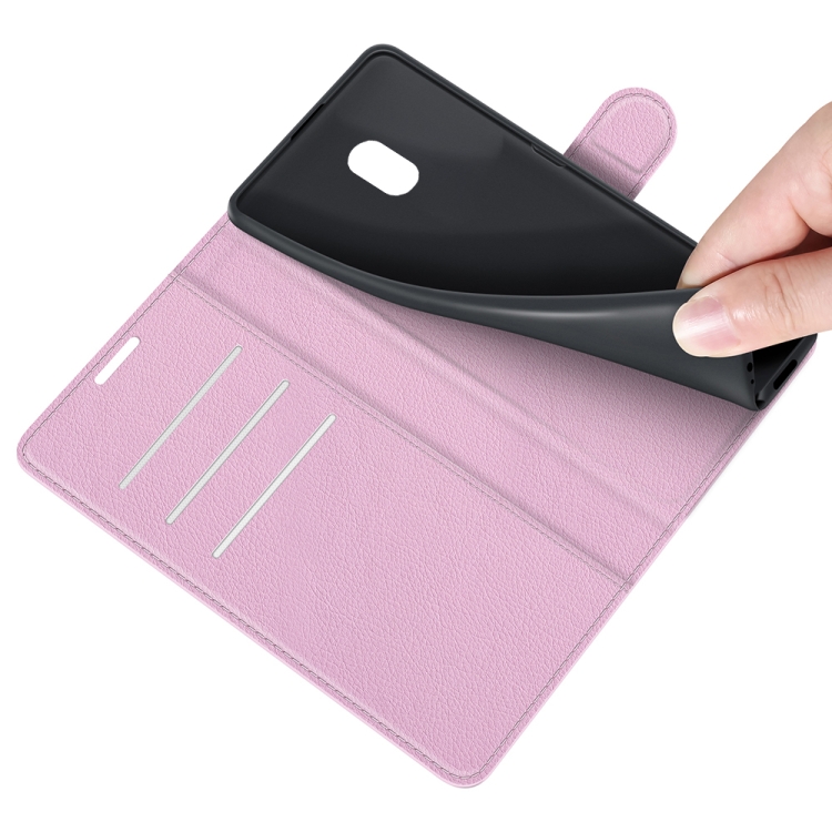 For Nokia C1 Plus Litchi Texture Horizontal Flip Protective Case with Holder & Card Slots & Wallet(Pink) - 5
