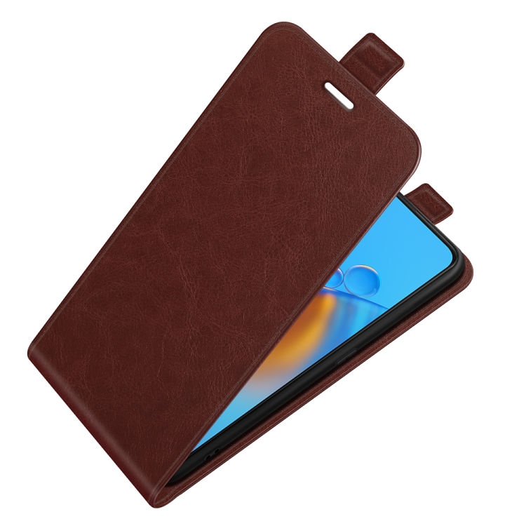 For OPPO F19 / A74 4G R64 Texture Single Vertical Flip Leather Protective Case with Card Slots & Photo Frame(Brown) - 2