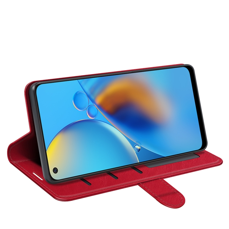 For OPPO F19 / A74 4G R64 Texture Single Horizontal Flip Protective Case with Holder & Card Slots & Wallet& Photo Frame(Red) - 3