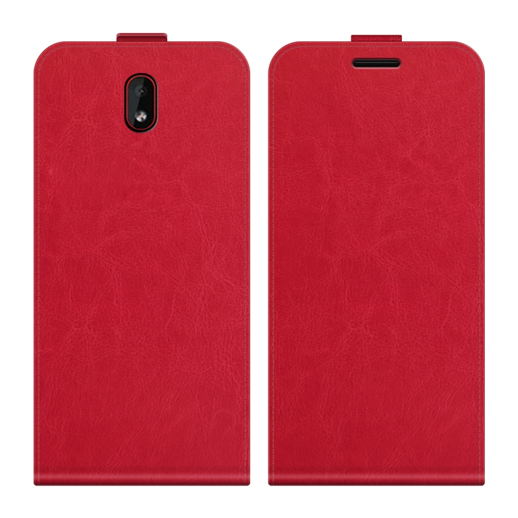 For Nokia C1 Plus R64 Texture Single Vertical Flip Leather Protective Case with Card Slots & Photo Frame(Red) - 1