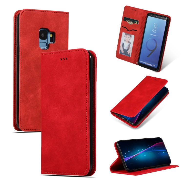 Retro Skin Feel Business Magnetic Horizontal Flip Leather Case for Samsung Galaxy S9(Red) Retro Skin Feel Business Magnetic Horizontal Flip Leather Case for Samsung Galaxy S9(Red)