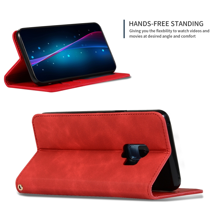 Retro Skin Feel Business Magnetic Horizontal Flip Leather Case for Samsung Galaxy S9(Red) Retro Skin Feel Business Magnetic Horizontal Flip Leather Case for Samsung Galaxy S9(Red)