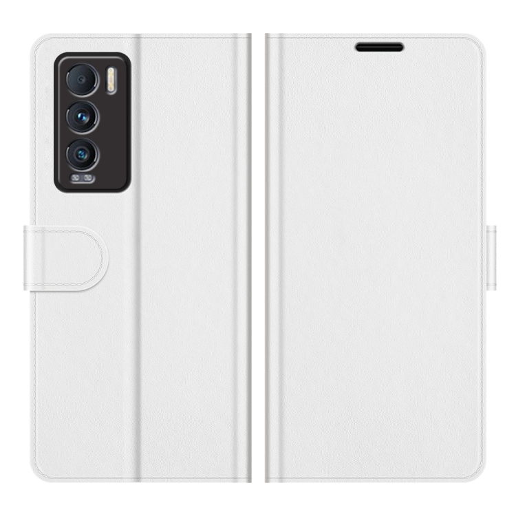 For OPPO Realme GT Master R64 Texture Single Horizontal Flip Protective Case with Holder & Card Slots & Wallet& Photo Frame(White) - 1