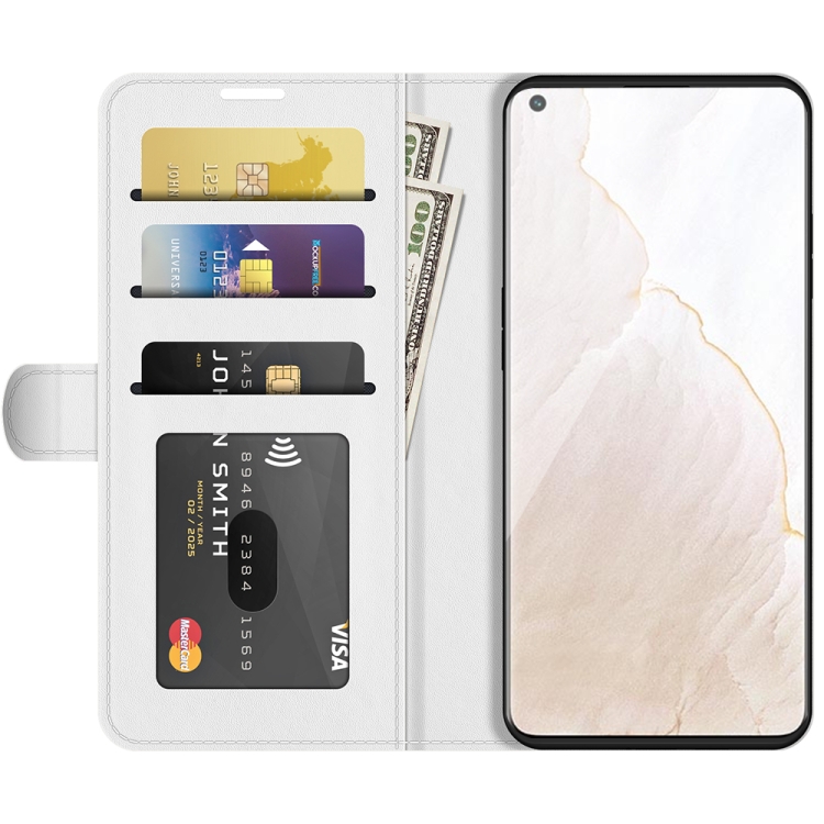 For OPPO Realme GT Master R64 Texture Single Horizontal Flip Protective Case with Holder & Card Slots & Wallet& Photo Frame(White) - 2