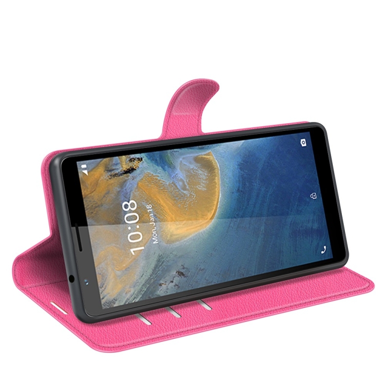 For ZTE Blade A31 Litchi Texture Horizontal Flip Protective Case with Holder & Card Slots & Wallet(Rose red) - 3