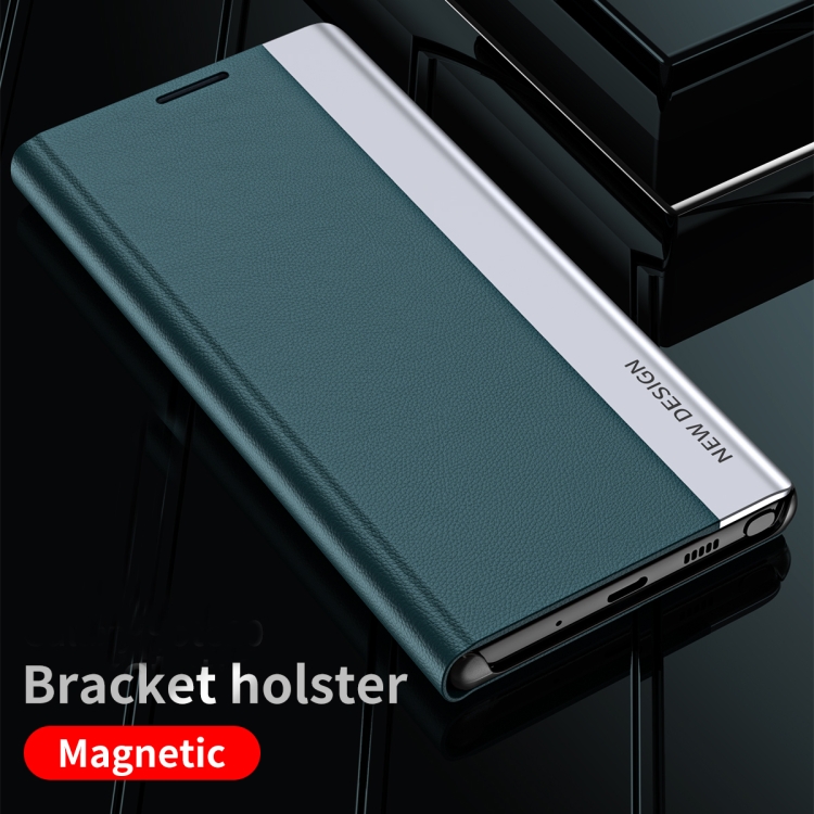 For Samsung Galaxy M51 Side Electroplated Magnetic Ultra-Thin Horizontal Flip Leather Case with Holder(Light Blue) - B2
