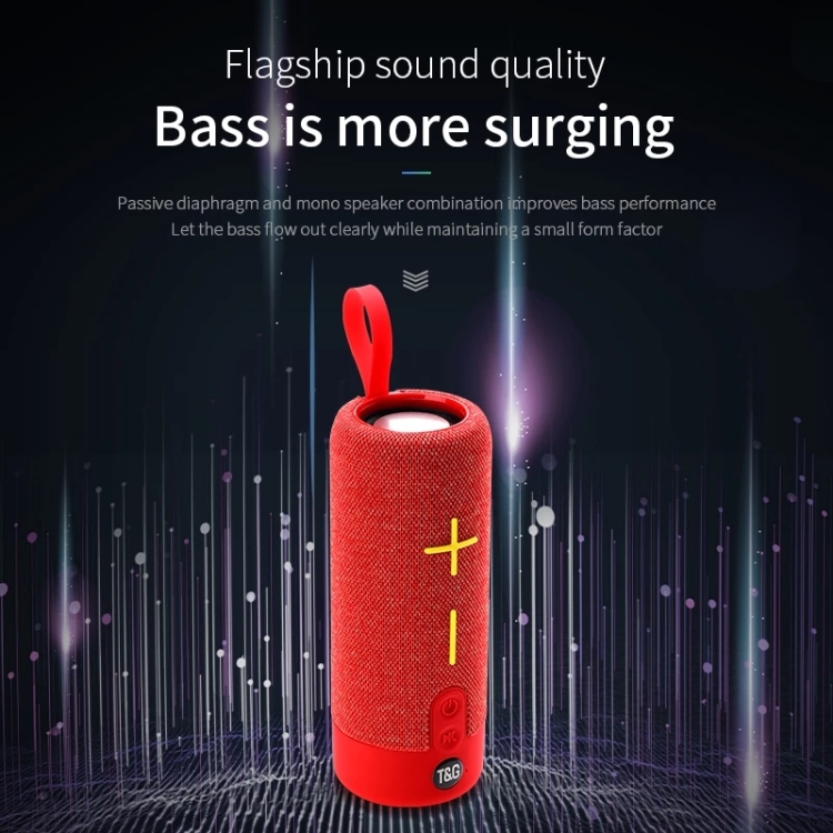 T&G TG619 Portable Bluetooth Wireless Speaker Waterproof Outdoor Bass Subwoofer Support AUX TF USB(Black) - B2