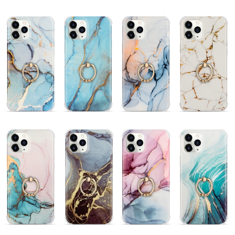 For iPhone 13 mini Four Corners Shocproof Flow Gold Marble IMD Back Cover Case with Metal Rhinestone Ring(Pink) For iPhone 13 mini Four Corners Shocproof Flow Gold Marble IMD Back Cover Case with Metal Rhinestone Ring(Pink)