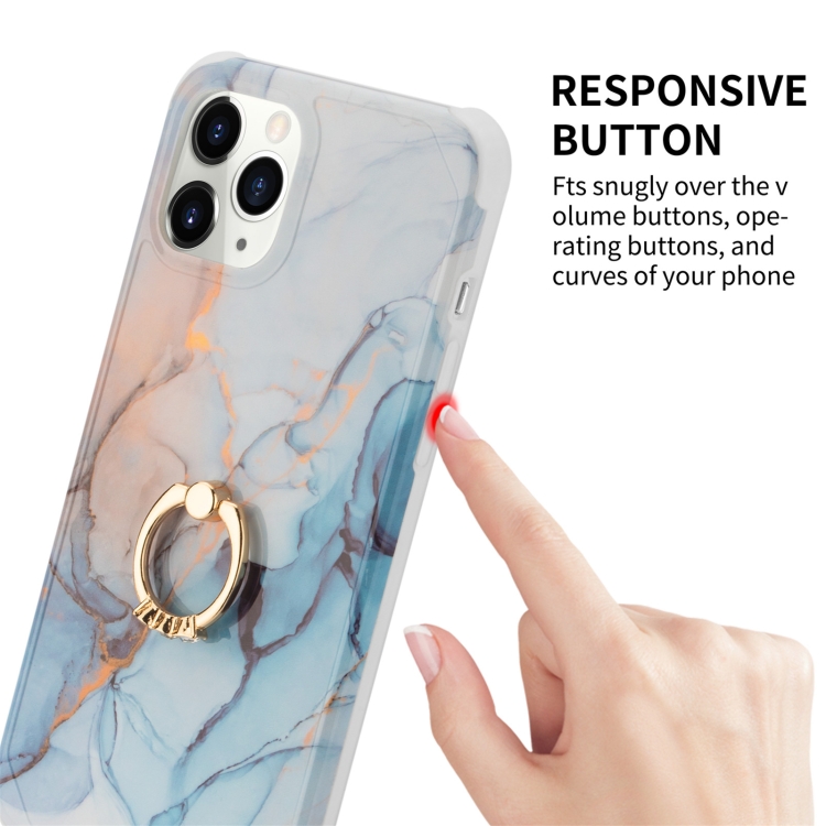 For iPhone 13 mini Four Corners Shocproof Flow Gold Marble IMD Back Cover Case with Metal Rhinestone Ring(Pink) For iPhone 13 mini Four Corners Shocproof Flow Gold Marble IMD Back Cover Case with Metal Rhinestone Ring(Pink)