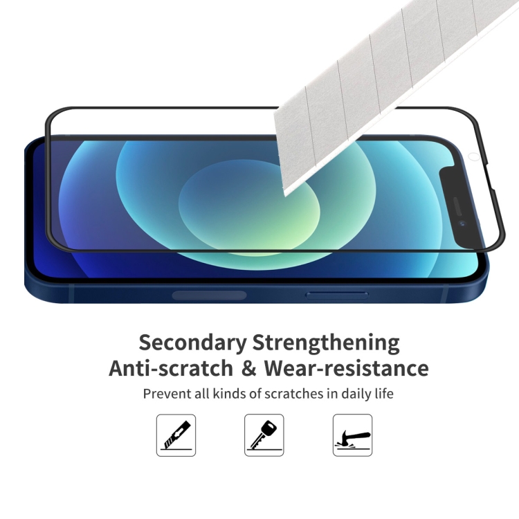 For iPhone 13 mini 2pcs ENKAY Hat-Prince Anti-drop Full Glue Tempered Glass Full Screen Film Anti-fall Protector