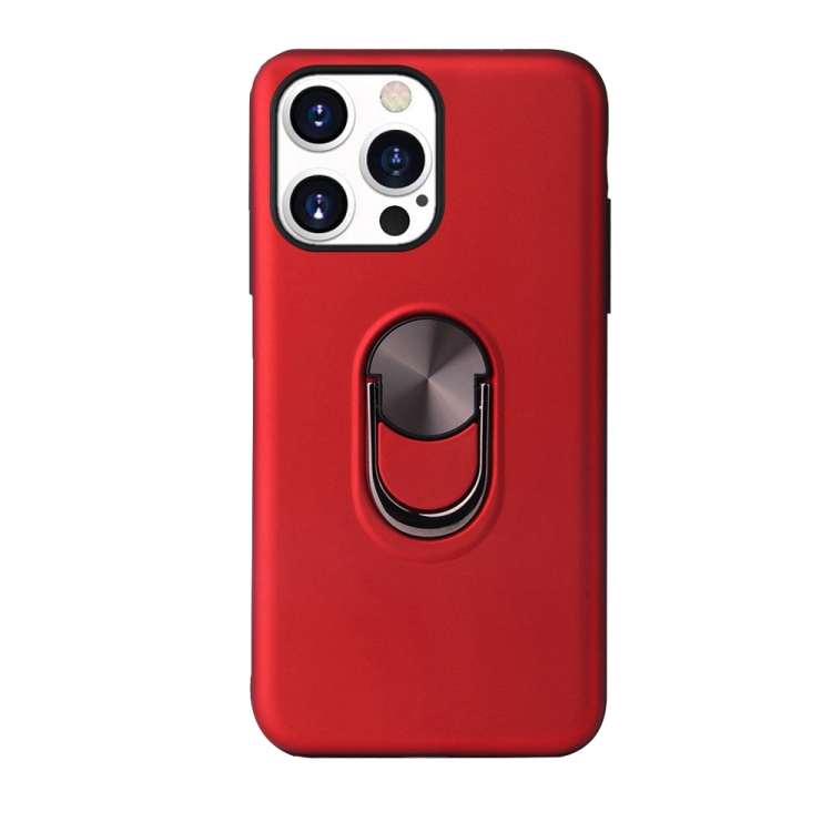 For iPhone 13 Pro Max  360 Rotary Multifunctional Stent PC+TPU Case with Magnetic Invisible Holder(Red)