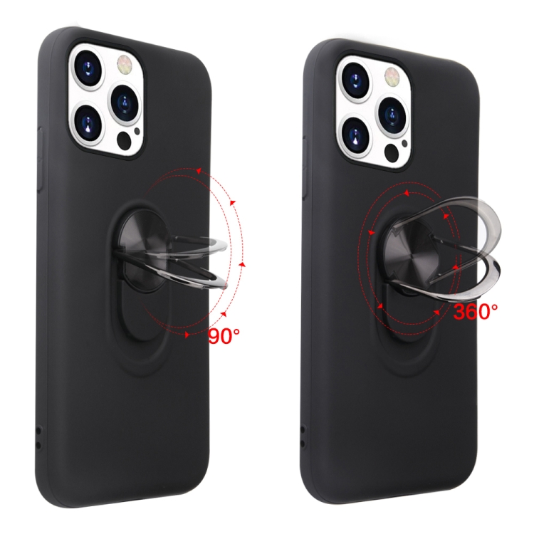 For iPhone 13 Pro Max  360 Rotary Multifunctional Stent PC+TPU Case with Magnetic Invisible Holder(Red)