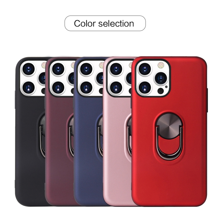 For iPhone 13 Pro Max  360 Rotary Multifunctional Stent PC+TPU Case with Magnetic Invisible Holder(Red)