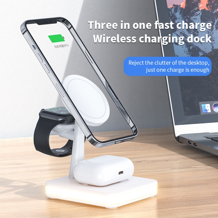 WX-991 Magnetic 4 in 1 Wireless Charger for iPhone / iWatch / AirPods or other Smart Phones(White) WX-991 Magnetic 4 in 1 Wireless Charger for iPhone / iWatch / AirPods or other Smart Phones(White)