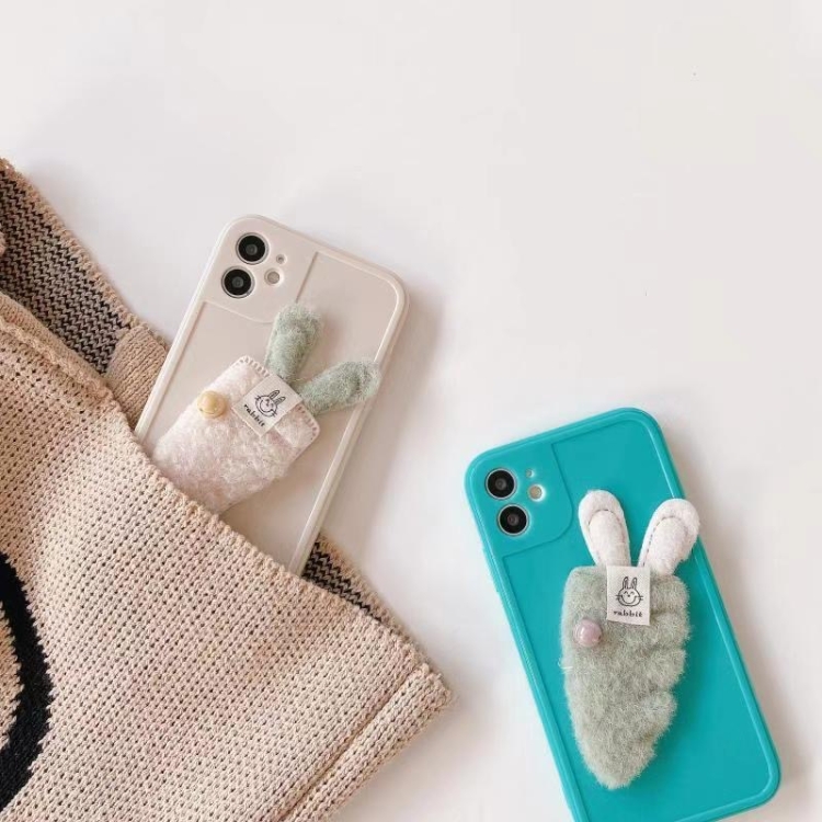 For iPhone 13 mini Cartoon Plush Carrot Bunny Shockproof Silicone TPU Case (White) For iPhone 13 mini Cartoon Plush Carrot Bunny Shockproof Silicone TPU Case (White)