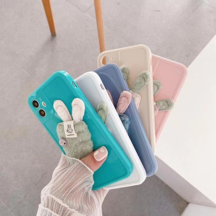 For iPhone 13 mini Cartoon Plush Carrot Bunny Shockproof Silicone TPU Case (White) For iPhone 13 mini Cartoon Plush Carrot Bunny Shockproof Silicone TPU Case (White)