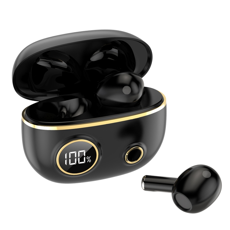 PRO100 TWS Bluetooth 5.2 Noise Canceling Waterproof Earphones 9D Stereo Sports Headphone with Charging Case(Black) - 1