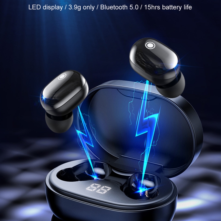 TWS-A12 Bluetooth 5.0 Copper Ring Speaker Binaural Stereo Touch Control Earphones(Black)