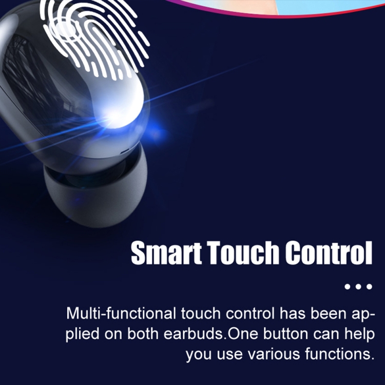 TWS-A12 Bluetooth 5.0 Copper Ring Speaker Binaural Stereo Touch Control Earphones(Black)