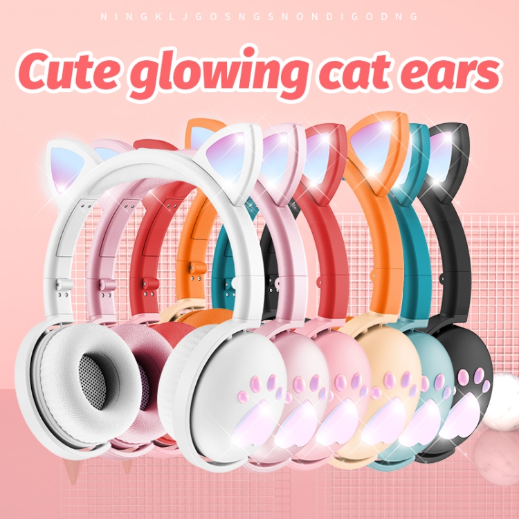 BK9 HIFI 7.1 sonido envolvente gata de gato luminoso gato oreja auricular de juegos Bluetooth con micrófono (verde) - B1