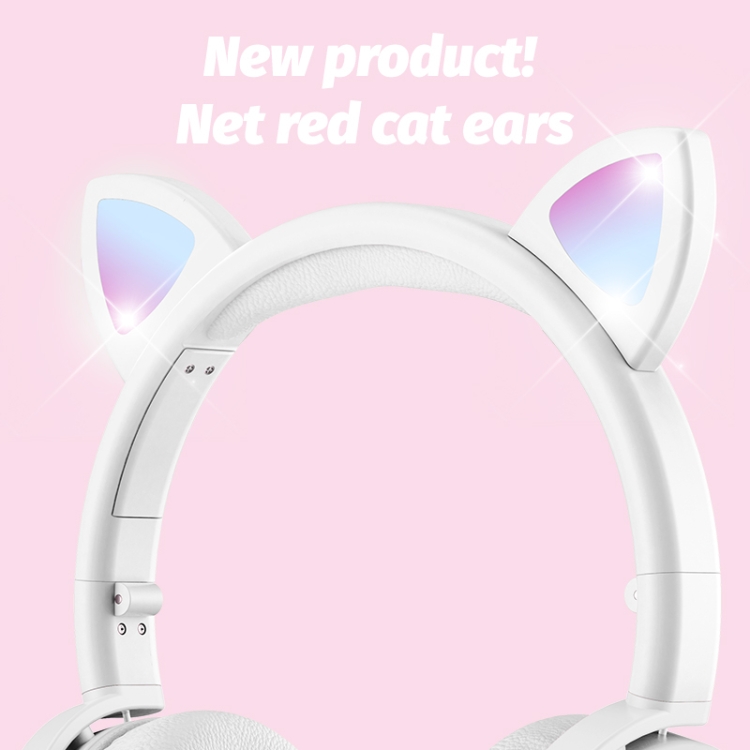 ZW19 LED 7 couleurs lumière Bluetooth stéréo casque sans fil oreille de  chat clignotant brillant casque de jeu écouteur (lapin fille)