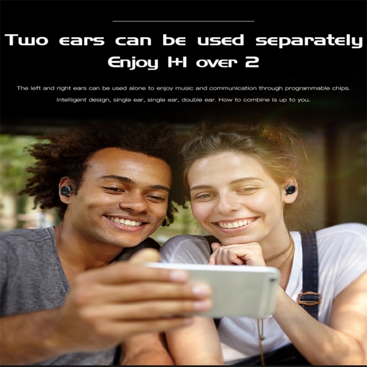 H3 TWS Wireless Bluetooth V5.0+EDR Stereo Music Bluetooth Headset with Charging Box(Gray) H3 TWS Wireless Bluetooth V5.0+EDR Stereo Music Bluetooth Headset with Charging Box(Gray)