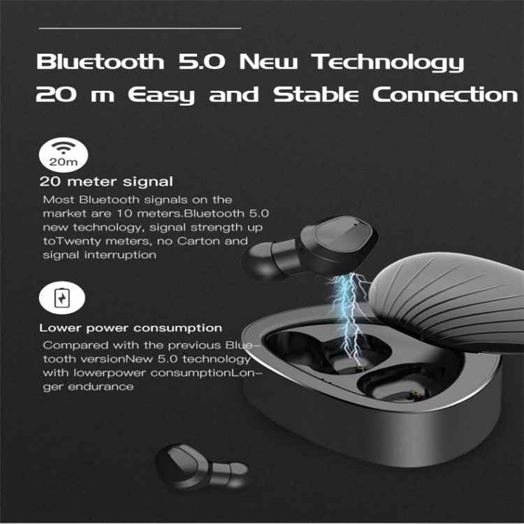 H3 TWS Wireless Bluetooth V5.0+EDR Stereo Music Bluetooth Headset with Charging Box(Gray) H3 TWS Wireless Bluetooth V5.0+EDR Stereo Music Bluetooth Headset with Charging Box(Gray)