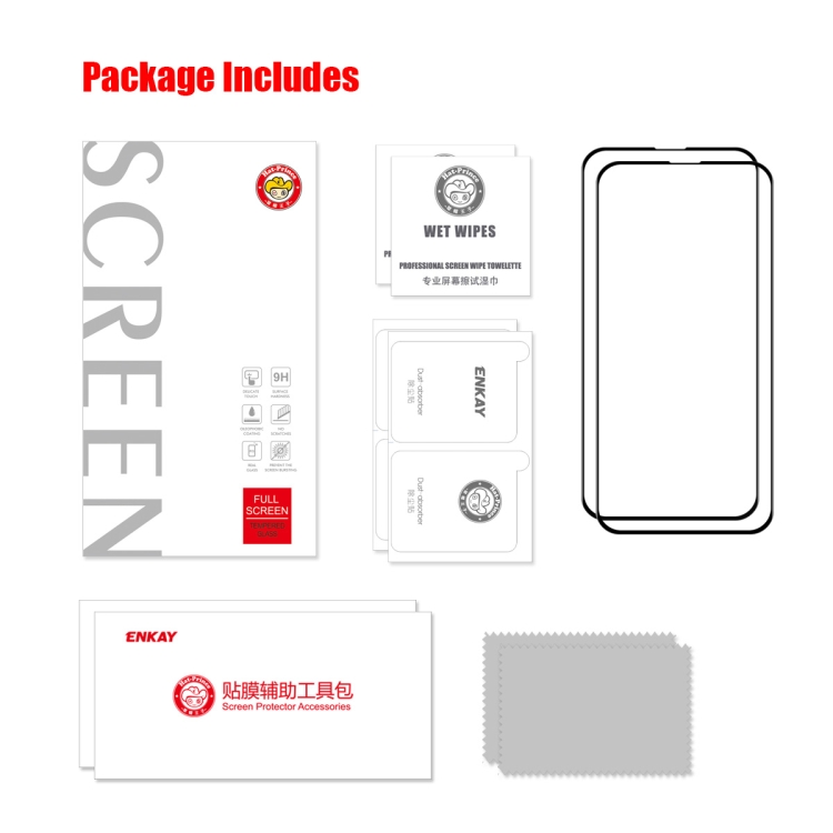 For iPhone 13 Pro Max 2pcs ENKAY Hat-Prince Full Glue Tempered Glass 6D Full Coverage Anti-scratch Protector For iPhone 13 Pro Max 2pcs ENKAY Hat-Prince Full Glue Tempered Glass 6D Full Coverage Anti-scratch Protector