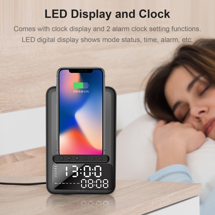 AEC BT512 Multifunctional Bluetooth Speaker 10W Wireless Charger LED Desktop Electronic Alarm Clock AEC BT512 Multifunctional Bluetooth Speaker 10W Wireless Charger LED Desktop Electronic Alarm Clock