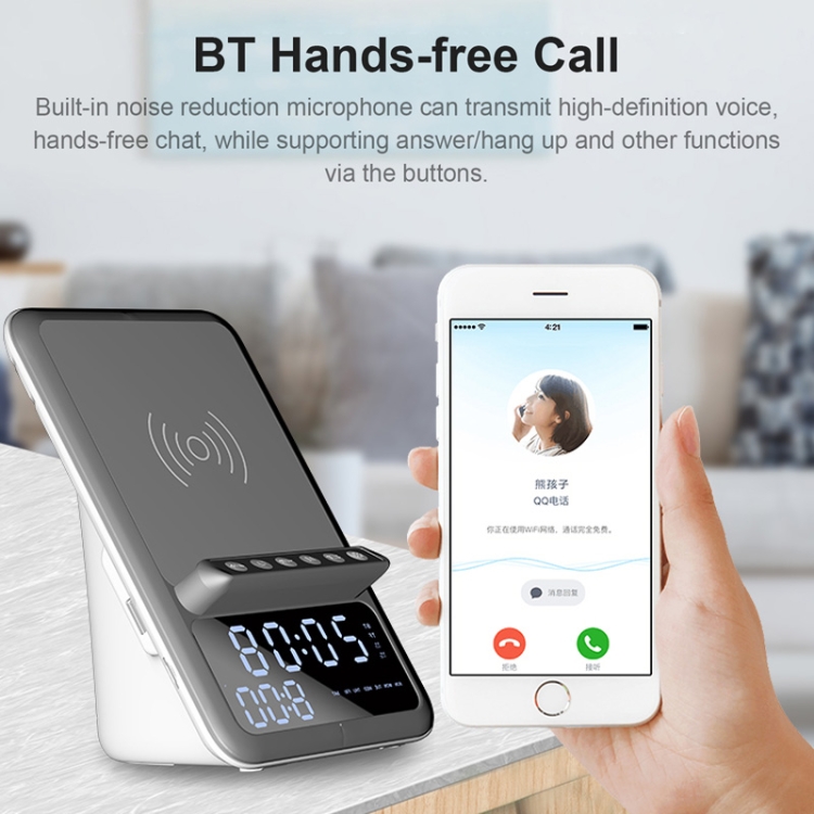 AEC BT512 Multifunctional Bluetooth Speaker 10W Wireless Charger LED Desktop Electronic Alarm Clock AEC BT512 Multifunctional Bluetooth Speaker 10W Wireless Charger LED Desktop Electronic Alarm Clock