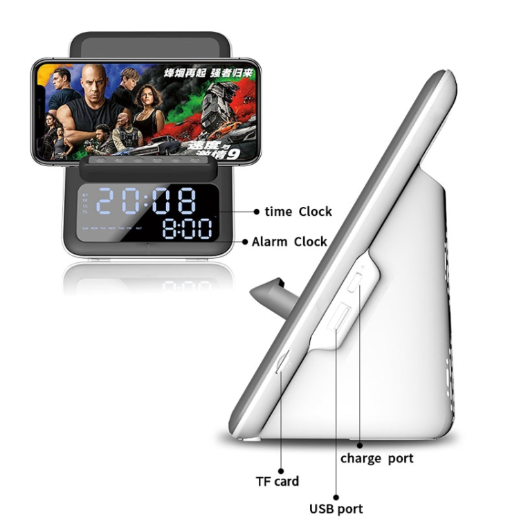 AEC BT512 Multifunctional Bluetooth Speaker 10W Wireless Charger LED Desktop Electronic Alarm Clock AEC BT512 Multifunctional Bluetooth Speaker 10W Wireless Charger LED Desktop Electronic Alarm Clock