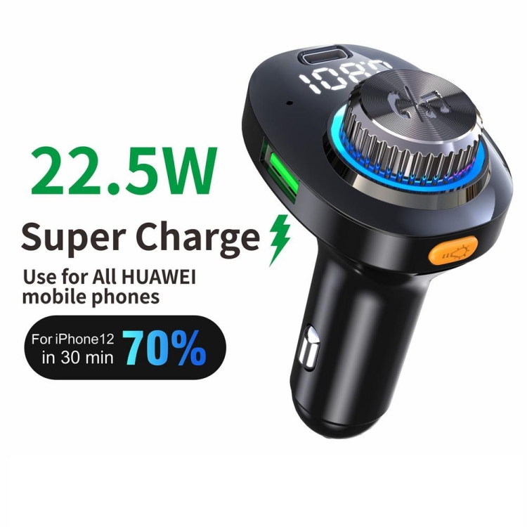 C18 AUDIO AUDIO RECEPTOR 3.1A CARGO RÁPIDO DISPOSITIVO USB BT 5.0 Color LED Transmisor FM - 1