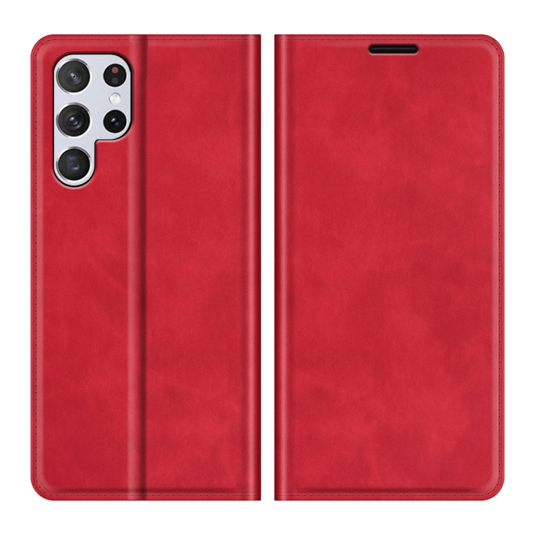For Samsung Galaxy S22 Ultra 5G Retro-skin Business Magnetic Suction Leather Case with Holder & Card Slots & Wallet(Red) For Samsung Galaxy S22 Ultra 5G Retro-skin Business Magnetic Suction Leather Case with Holder & Card Slots & Wallet(Red)
