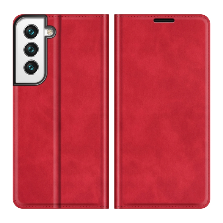 For Samsung Galaxy S22+ 5G Retro-skin Business Magnetic Suction Leather Case with Holder & Card Slots & Wallet(Red)