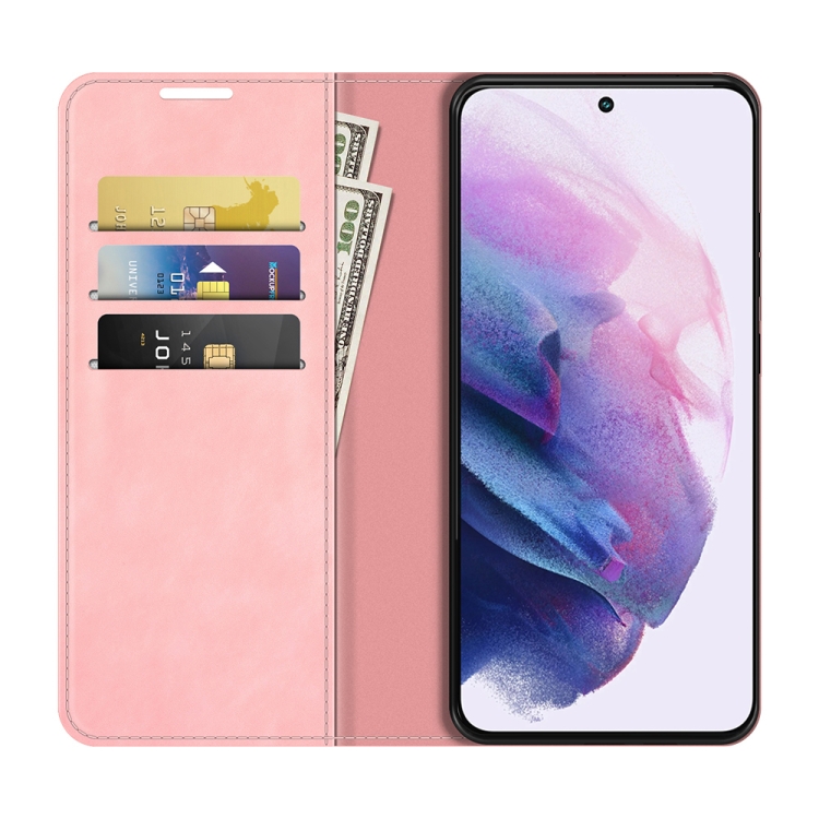 For Samsung Galaxy S22 5G Retro-skin Business Magnetic Suction Leather Case with Holder & Card Slots & Wallet(Pink) For Samsung Galaxy S22 5G Retro-skin Business Magnetic Suction Leather Case with Holder & Card Slots & Wallet(Pink)