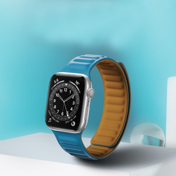 Silicone Magnetic Strap Watchband For Apple Watch Series 7 41mm / 6&SE&5&4 40mm / 3&2&1 38mm(Pine Needle Green) - B5